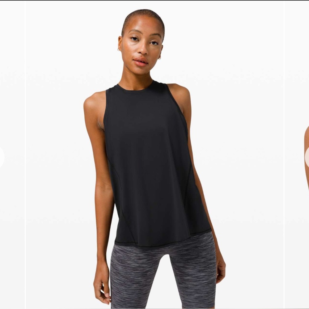 Lululemon All Tied Up tank, dark gray